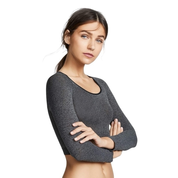 Women’s Top SPANX Long Sleeve Shaping Top Grey Highly Stretched Blouse Body Top - Picture 1 of 8